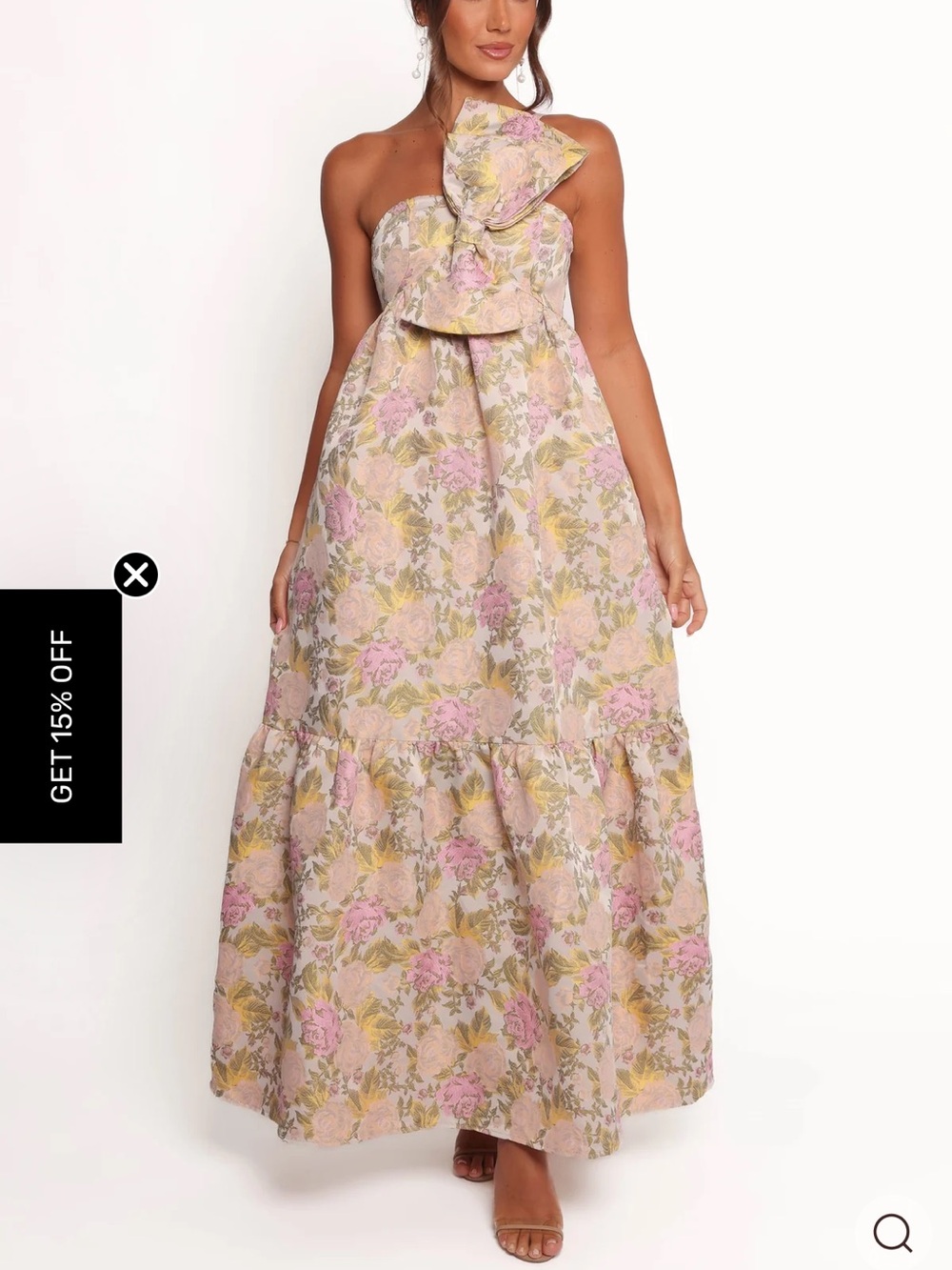 Petal & Pup Betina Bow Front Maxi Dress Strapless Floral